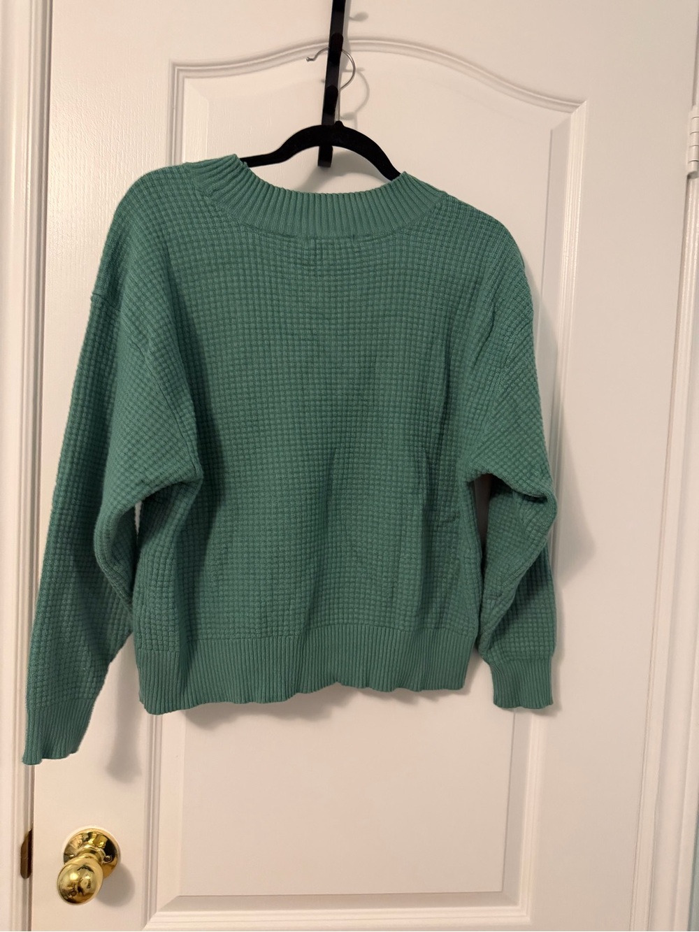 Joe Fresh Green Waffle Knit Women's Sweater Size Large - Picture 3 of 3